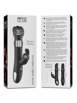 Brilly Glam Moebius - Vibratore Rabbit in Silicone con Testa Rotante - Nero