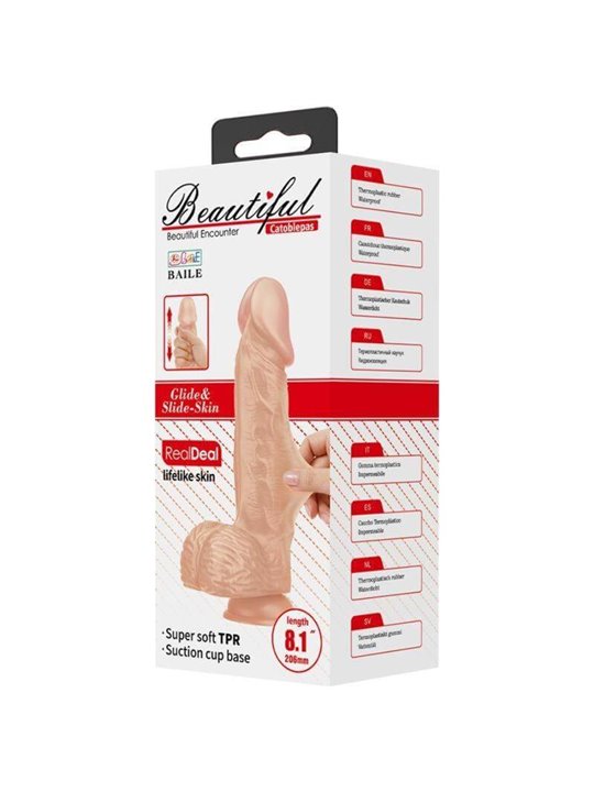 Baile Catoblepas - Pene Realistico Flessibile con Testicoli e Ventosa 20,6 CM