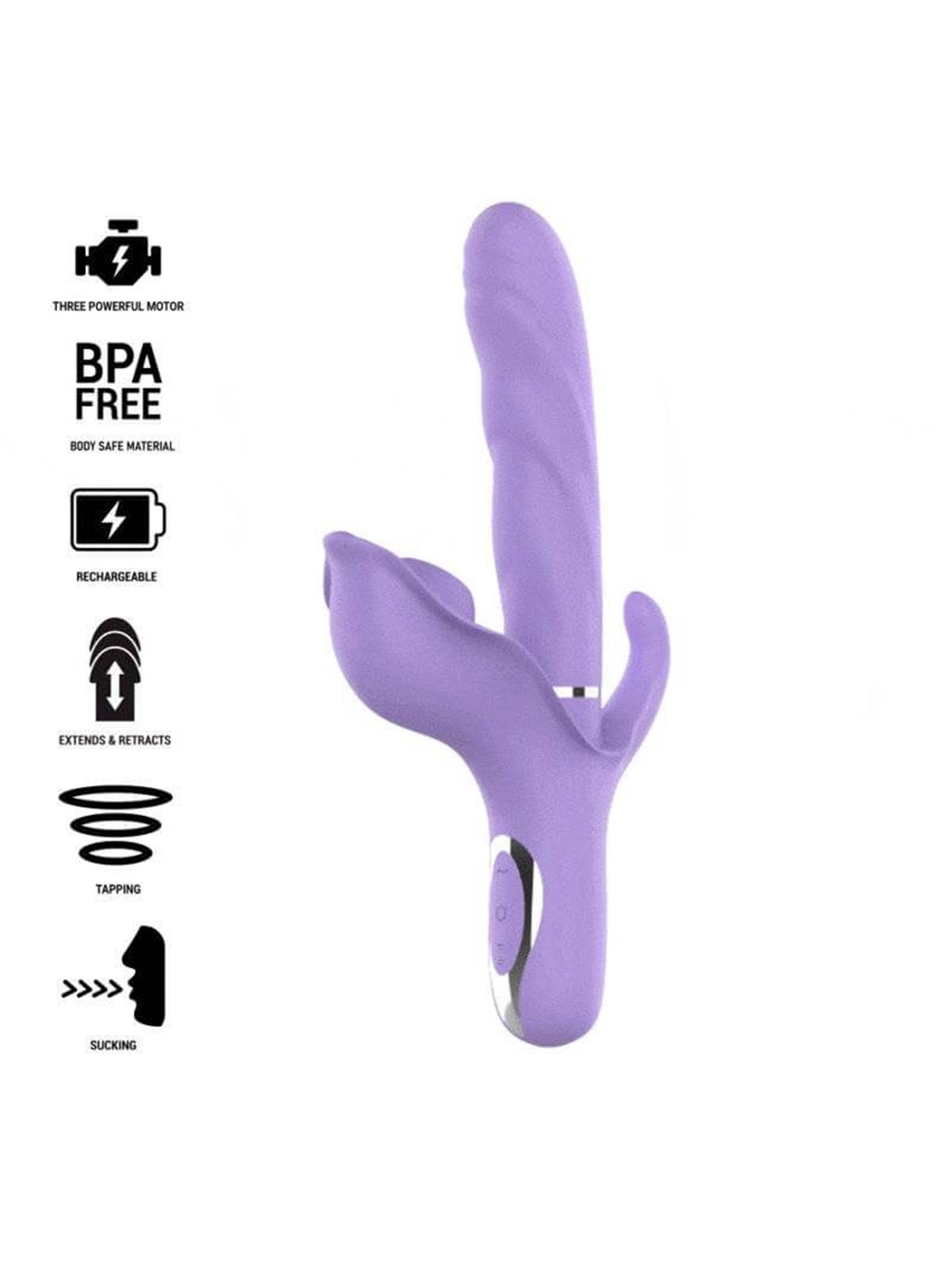 Intense - Billie Multifunction Rechargeable Vibrator Suction & Pulsing Purple