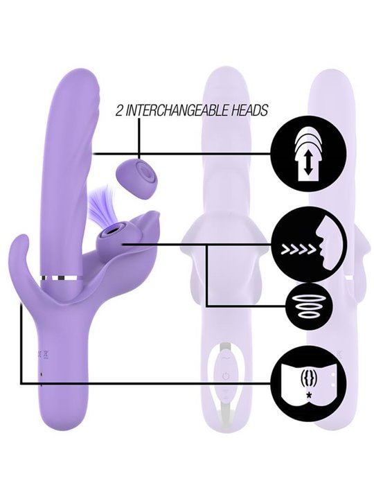 Intense - Billie Multifunction Rechargeable Vibrator Suction & Pulsing Purple