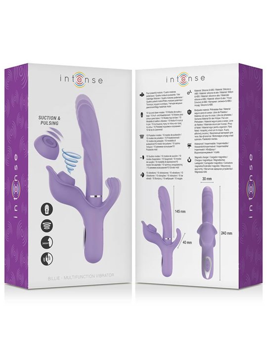 Intense - Billie Multifunction Rechargeable Vibrator Suction & Pulsing Purple
