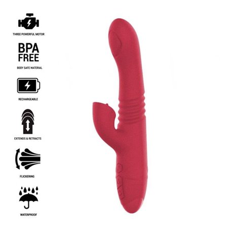 Intense - Dua Multifunction Rechargeable Vibrator Up & Down With Red Tongue
