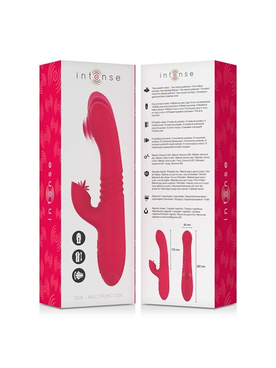 Intense - Dua Multifunction Rechargeable Vibrator Up & Down With Red Tongue