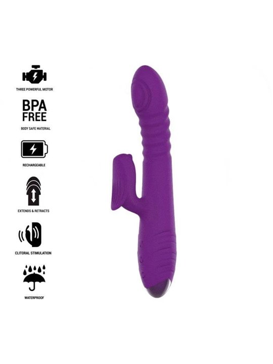 Intense - Iggy Multifunction Rechargeable Vibrator Up & Down With Clitoral Stimulator Purple