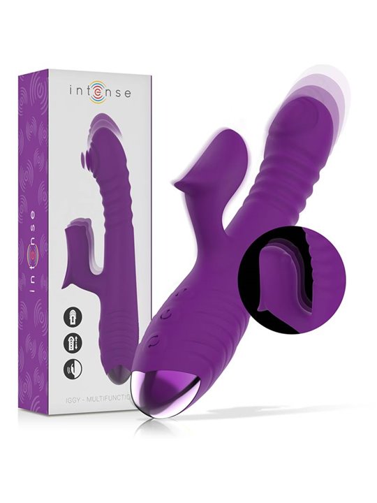 Intense - Iggy Multifunction Rechargeable Vibrator Up & Down With Clitoral Stimulator Purple