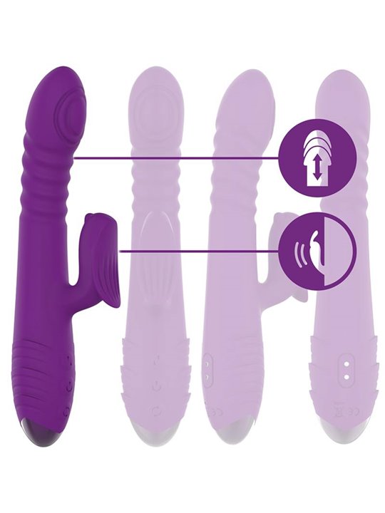 Intense - Iggy Multifunction Rechargeable Vibrator Up & Down With Clitoral Stimulator Purple
