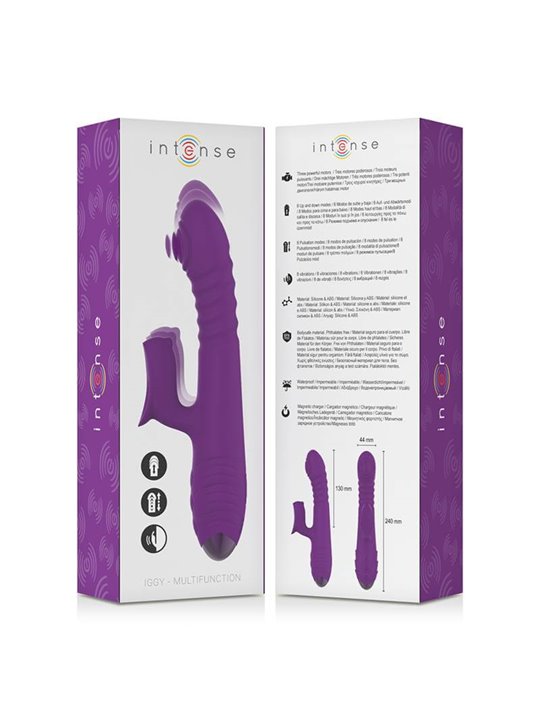 Intense - Iggy Multifunction Rechargeable Vibrator Up & Down With Clitoral Stimulator Purple