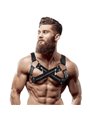 Fetish Submissive Attitude - Adjustable Neoprene Cross-Over Chest Bulldog Harness With Zippers For Men