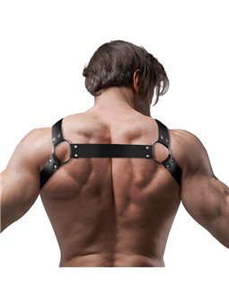 Fetish Submissive Attitude - Adjustable Neoprene Cross-Over Chest Bulldog Harness With Zippers For Men