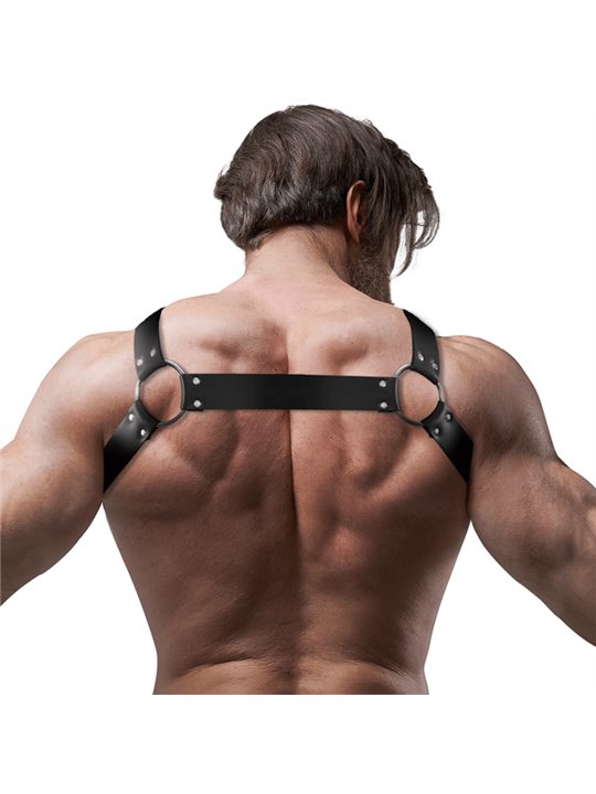 Fetish Submissive Attitude - Adjustable Neoprene Cross-Over Chest Bulldog Harness With Zippers For Men