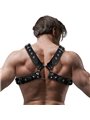 Fetish Submissive Attitude - Men'S Cross-Over Eco-Leather Chest Harness With Studs