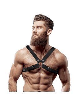 Fetish Submissive Attitude - Men'S Adjustable Eco-Leather Cross Chest Bulldog Harness