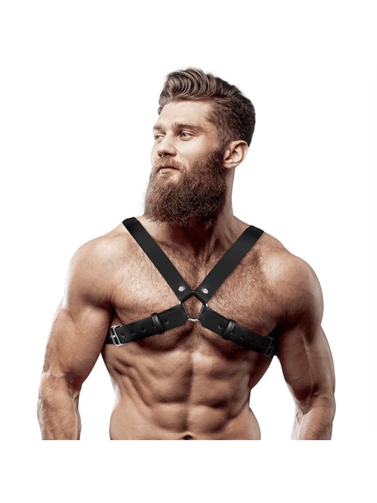 Fetish Submissive Attitude - Men'S Adjustable Eco-Leather Cross Chest Bulldog Harness