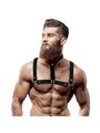 Fetish Submissive Attitude - Adjustable Eco-Leather Chest Harness with Necklace for Men