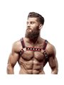 Fetish Submissive Attitude - Men'S Eco-Leather Chest Bulldog Harness Black/Red