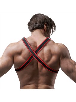Fetish Submissive Attitude - Men'S Eco-Leather Chest Bulldog Harness Black/Red