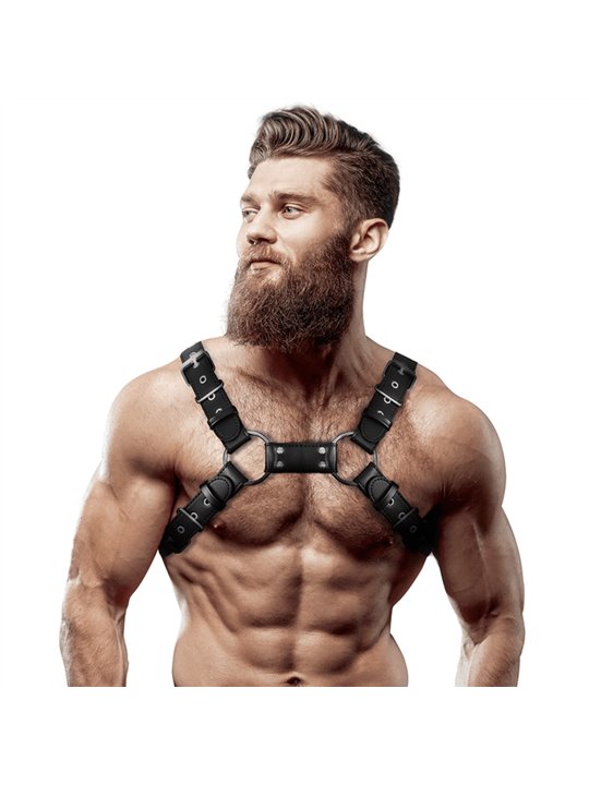 Fetish Submissive Attitude - Men'S Adjustable Eco-Leather Chest Bulldog Harness