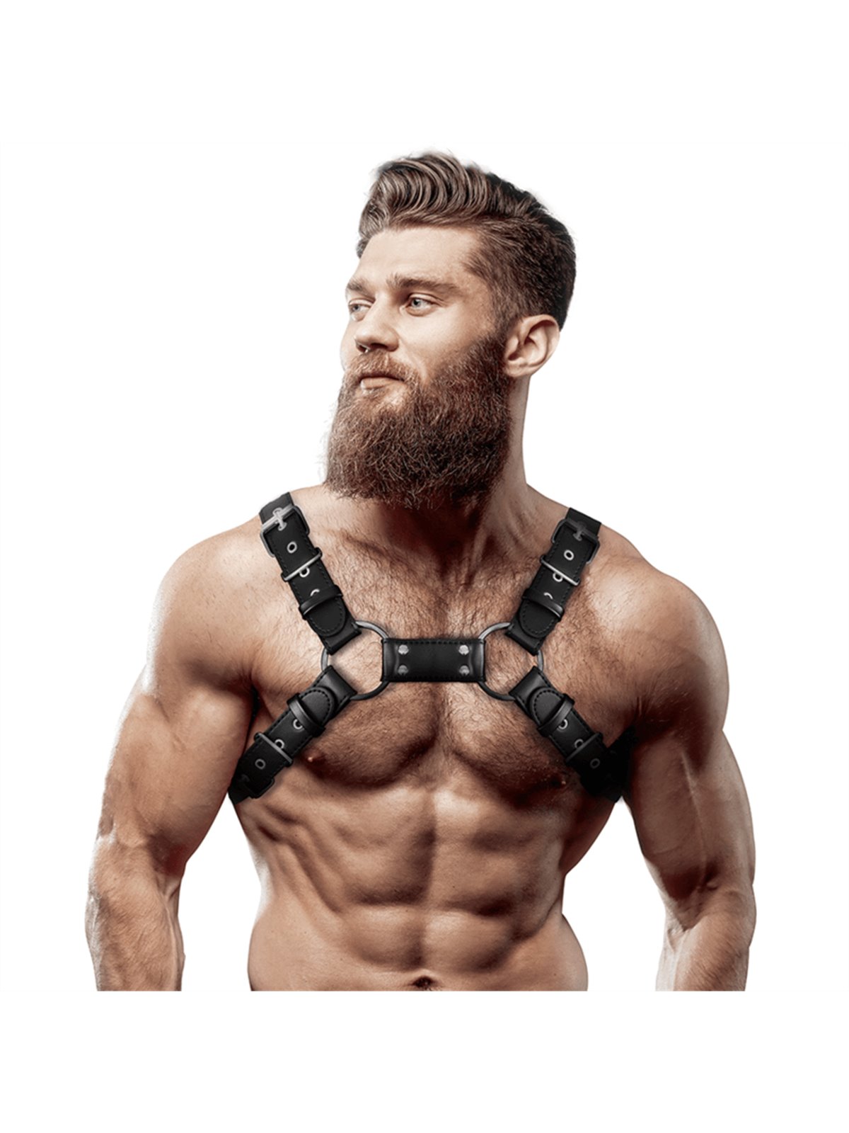 Fetish Submissive Attitude - Men'S Adjustable Eco-Leather Chest Bulldog Harness