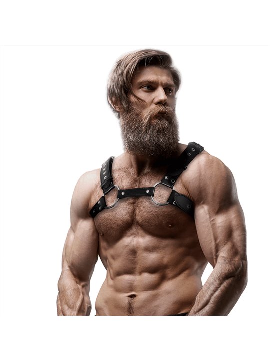 Fetish Submissive Attitude - Men'S Eco-Leather Chest Harness With Studs