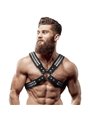 Fetish Submissive Attitude - Men'S Crossed Chest Eco-Leather Harness with Rivets
