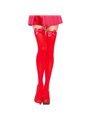 Leg Avenue - Calze Rosse Sopra il Ginocchio con Fiocco Taglia Unica Rosso