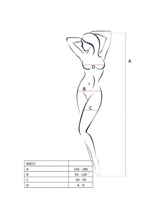 Passion - Woman Bs017 Bodystocking Black One Size