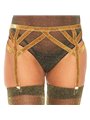 Leg Avenue - Reggicalze Elastico in Lurex Luccicante Taglia Unica Oro
