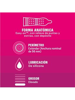 Durex - Preservativi Stimolanti Dame Placer 12 Unità