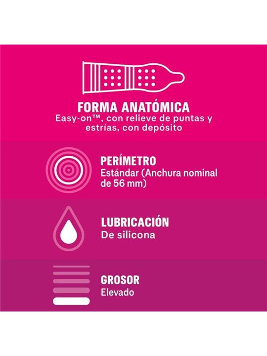 Durex - Preservativi Stimolanti Dame Placer 12 Unità