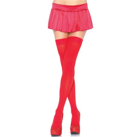 Leg Avenue - Calze Autoreggenti Sopra il Ginocchio Taglia Unica Rosso
