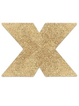 Bijoux Indiscrets Flash - Copricapezzoli a X Glitterati - Oro