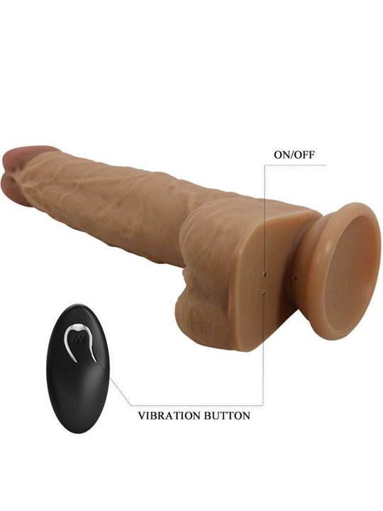 Pretty Love - Dildo Jonathan Silicone 3 Vibration + 3 Thrusting Functions Remote Control 21 CM