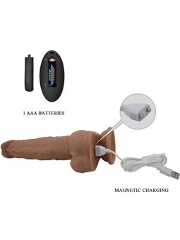 Pretty Love - Dildo Jonathan Silicone 3 Vibration + 3 Thrusting Functions Remote Control 21 CM