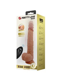 Pretty Love - Dildo Jonathan Silicone 3 Vibration + 3 Thrusting Functions Remote Control 21 CM