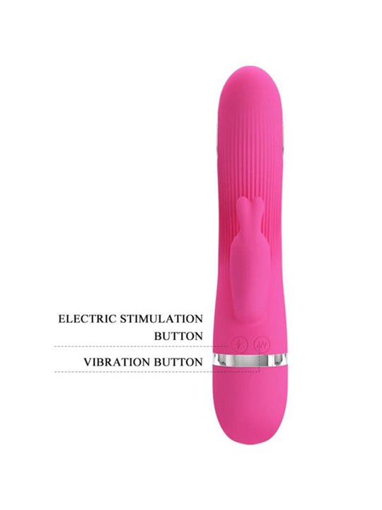 Pretty Love Ingram - Vibratore Rabbit Fucsia con Stimolazione Elettrica
