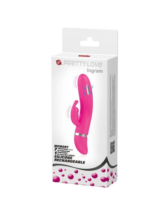 Pretty Love Ingram - Vibratore Rabbit Fucsia con Stimolazione Elettrica