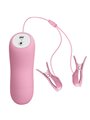 Baile Romantic Wave - Pinze Rosa Vibranti per Capezzoli con Elettrostimolazione