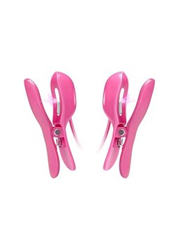 Baile Romantic Wave - Pinze Fucsia Vibranti per Capezzoli con Elettrostimolazione