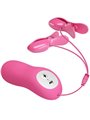 Baile Romantic Wave - Pinze Fucsia Vibranti per Capezzoli con Elettrostimolazione