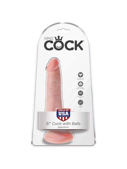 King Cock - Dildo con Ventosa Fallo Realistico Vaginale 6 Testicoli