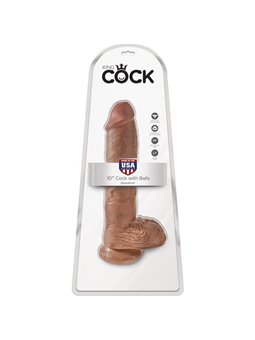 King Cock - Fallo Realistico Vaginale Dildo Caramel Maxi Big XXL 10 con Ventosa Caramel Morbido