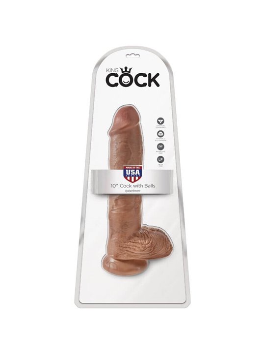 King Cock - Fallo Realistico Vaginale Dildo Caramel Maxi Big XXL 10 con Ventosa Caramel Morbido
