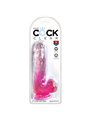 King Cock Clear - Realistic Penis With Balls 13.5 CM Pink