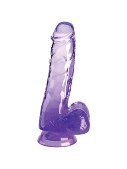 King Cock Clear - Realistic Penis With Balls 13.5 CM Purple