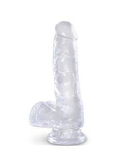 King Cock - Clear Realistic Penis with Balls 13.5 CM Transparent