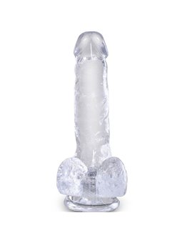 King Cock Clear - Realistic Penis With Balls 13.5 CM Transparent