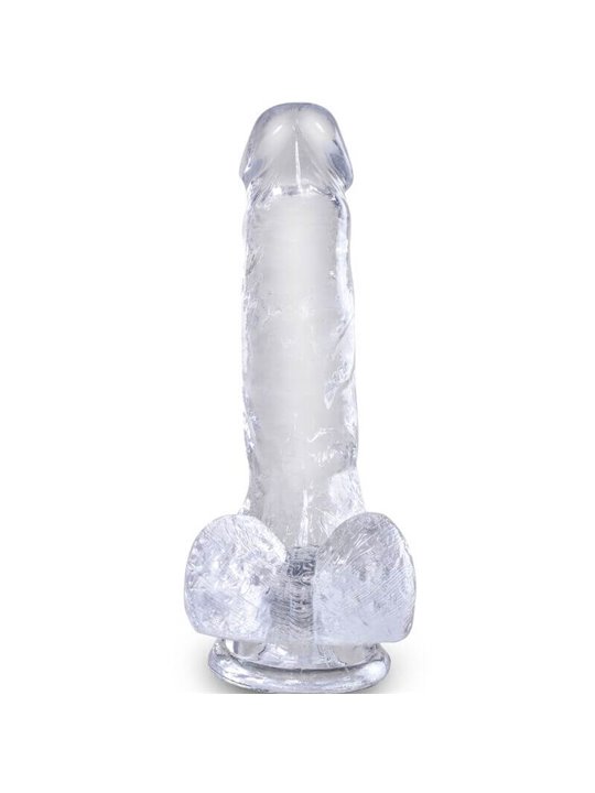 King Cock Clear - Realistic Penis With Balls 13.5 CM Transparent