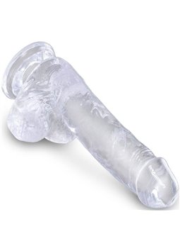 King Cock Clear - Realistic Penis With Balls 13.5 CM Transparent
