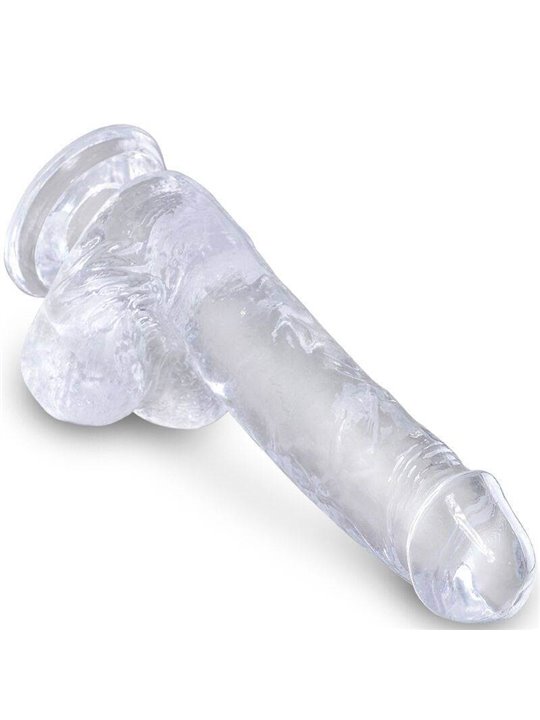 King Cock Clear - Realistic Penis With Balls 13.5 CM Transparent