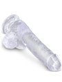 King Cock Clear - Realistic Penis With Balls 13.5 CM Transparent